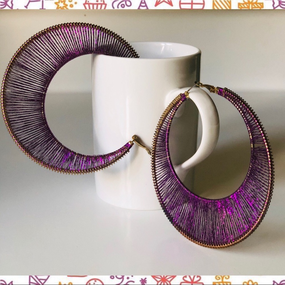 (NWOT) Large Shimmer Fashion Hoop Earrings